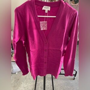 Candace Cameron Bure Fuchsia Cardigan Sweater New in bag